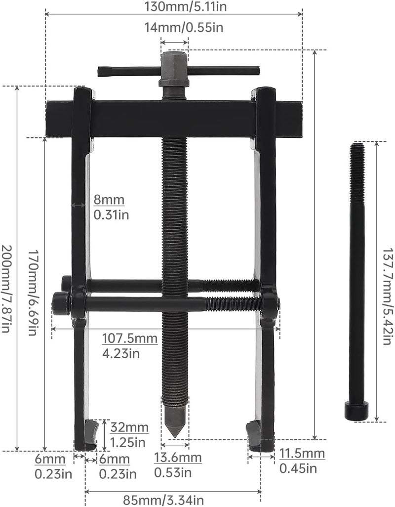 ChgImposs 10 Inch Two Claw Separate Lifting Device Pull Bearing Puller for Bearing Maintenance/Auto Car Repair, Strengthen Bearing Auto Mechanic Bearing Puller Tool - Image 2